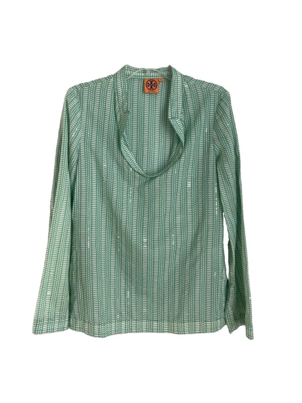 Tory Burch Mint Green Sequin Embellished Stephanie Tunic Long Sleeve